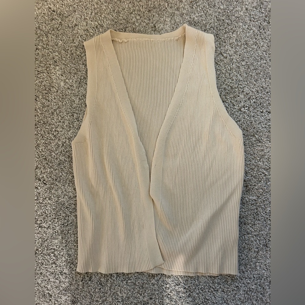 Beige Ribbed Vest